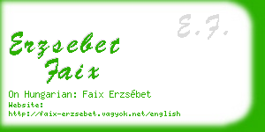 erzsebet faix business card